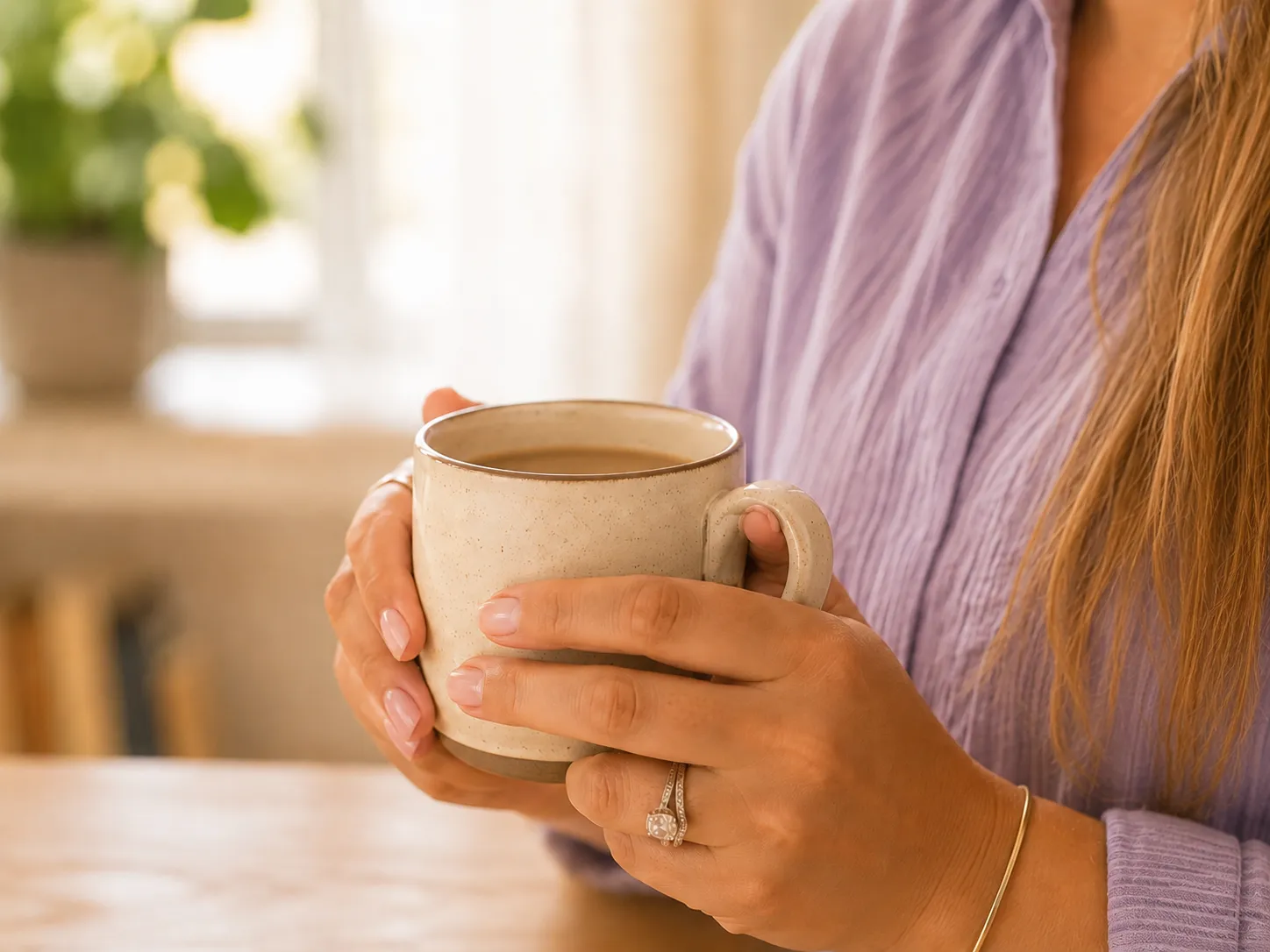 mamá sosteniendo una taza de café — carta de apoyo para mamás que reciben un diagnóstico